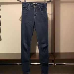 Dark Blue Levi High Rise Super Skinny Jeans